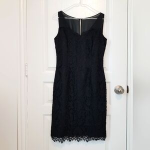 White House Black Market Black Sleeveless Lace Dress * Size 6